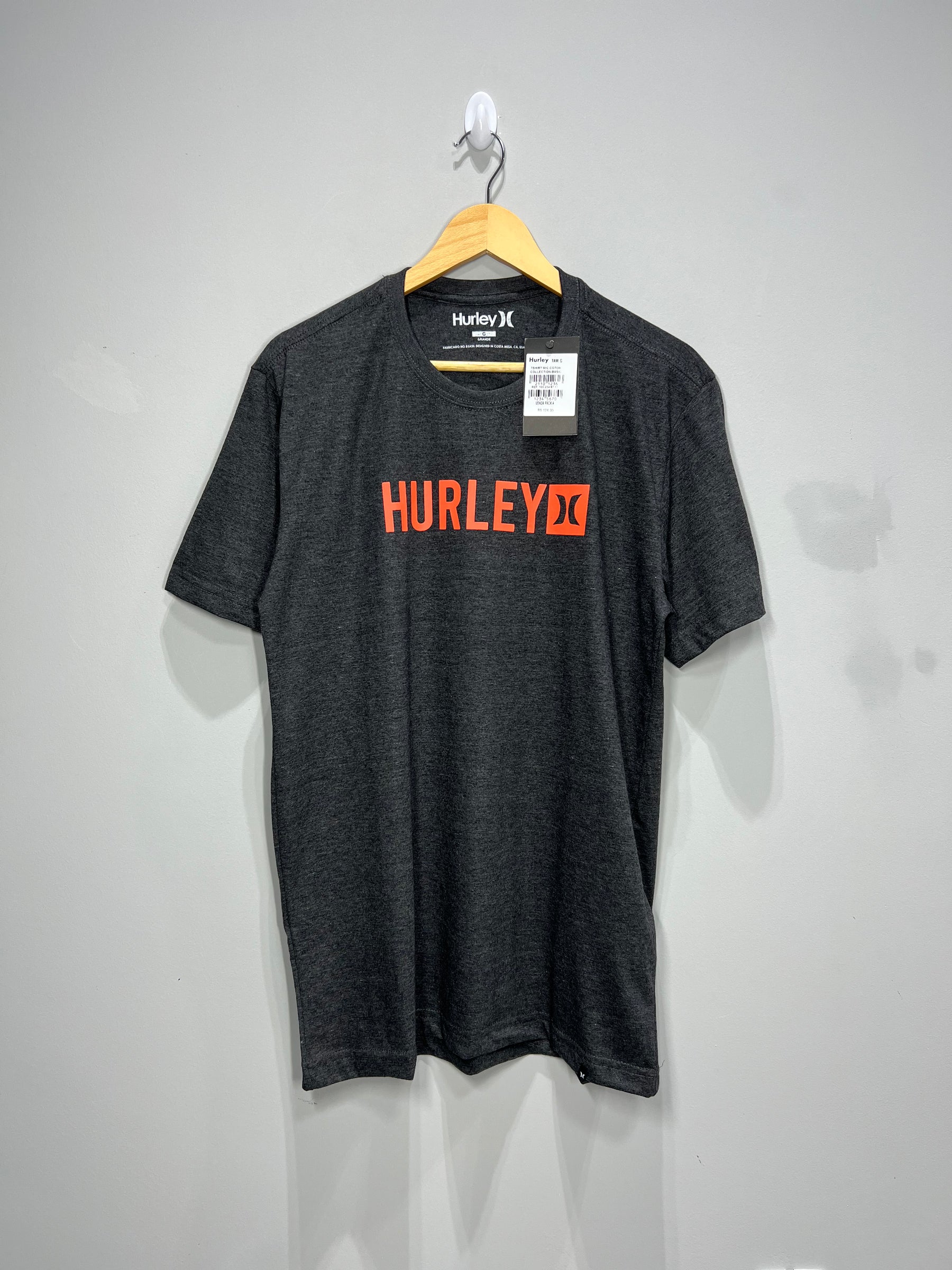 Camiseta Hurley Icon Square - Cinza
