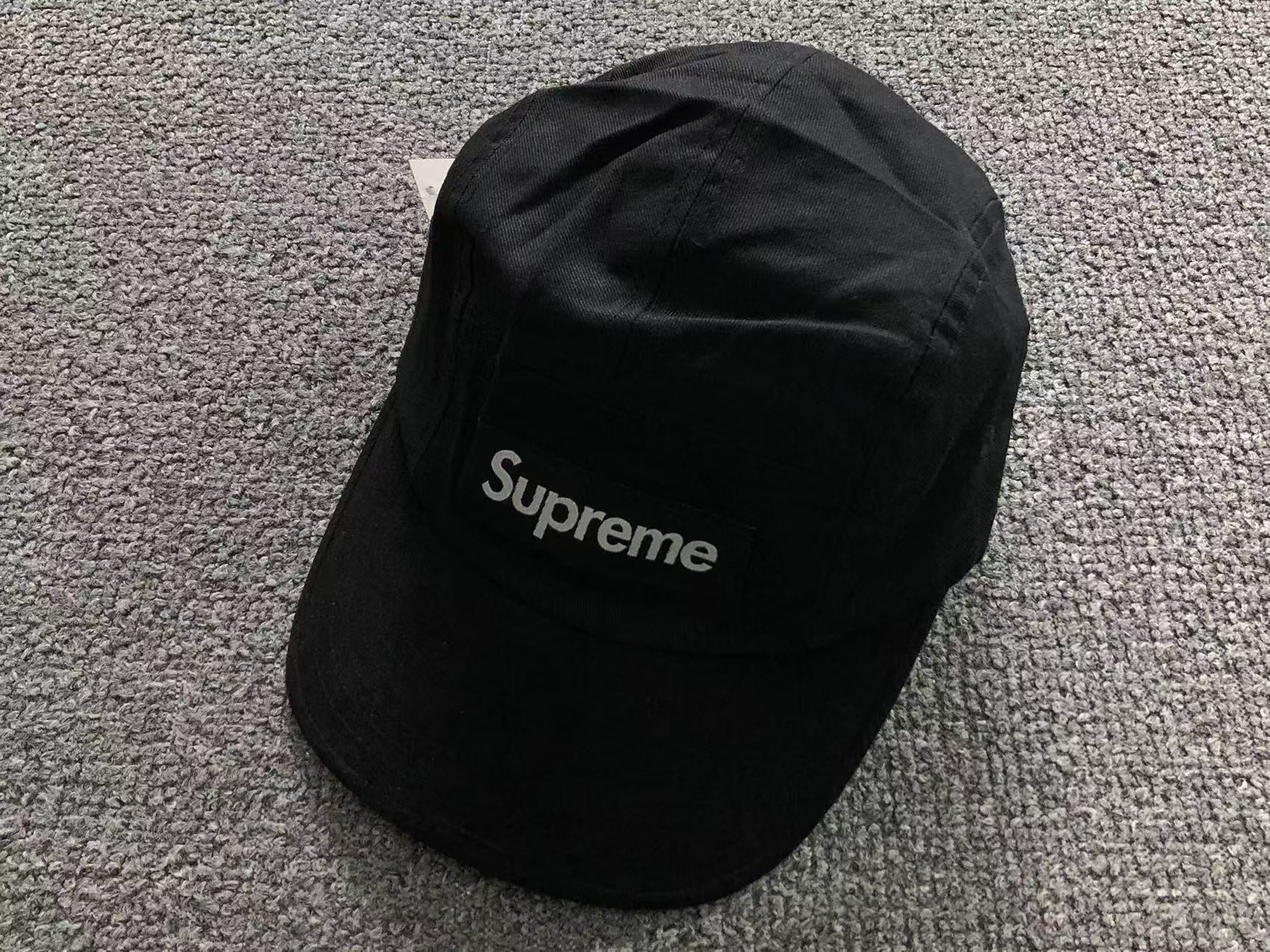 Boné Supreme Washed Canvas Camp Black